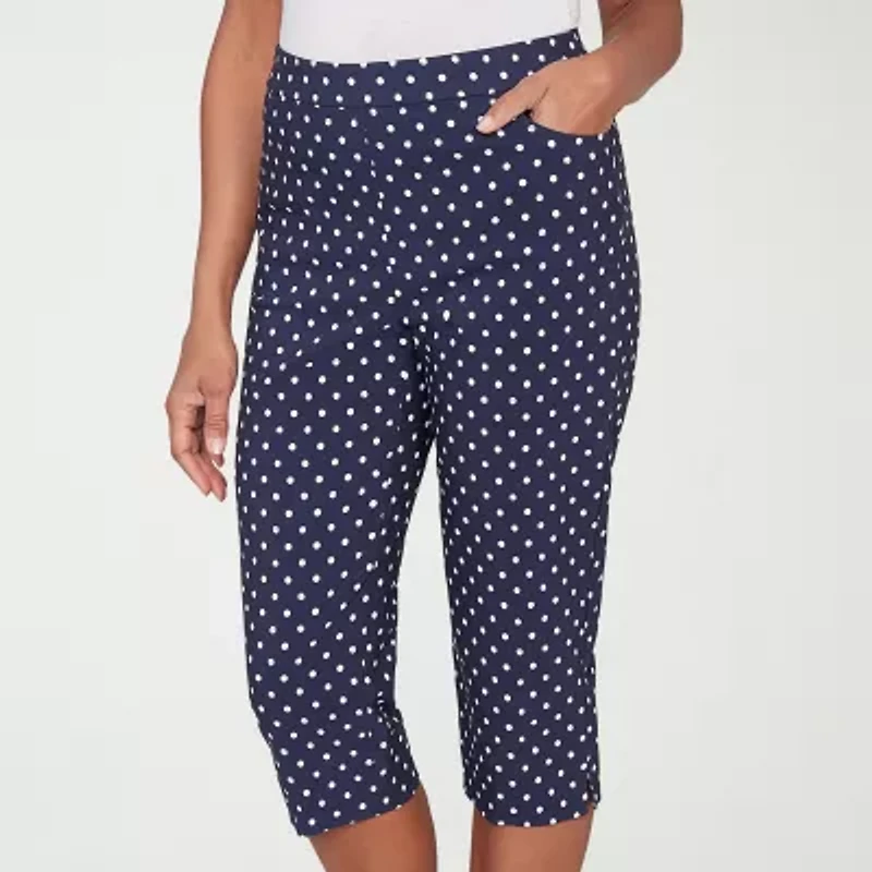 Alfred Dunner Port Side Womens Straight Capri Pant