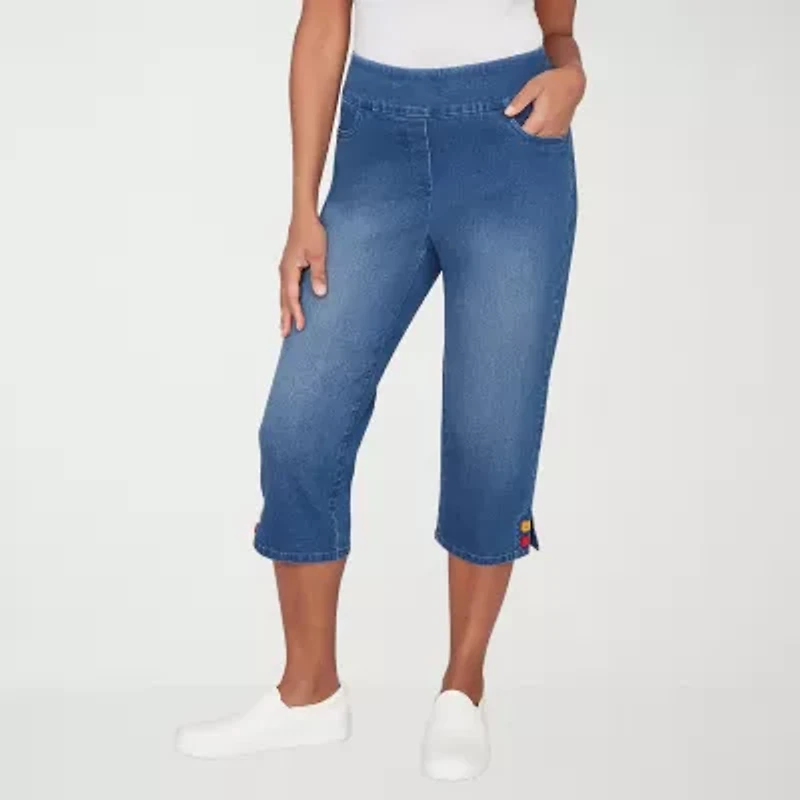 Alfred Dunner Port Side Womens Straight Capri Pant