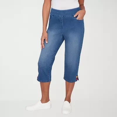 Alfred Dunner Port Side Womens Straight Capri Pant