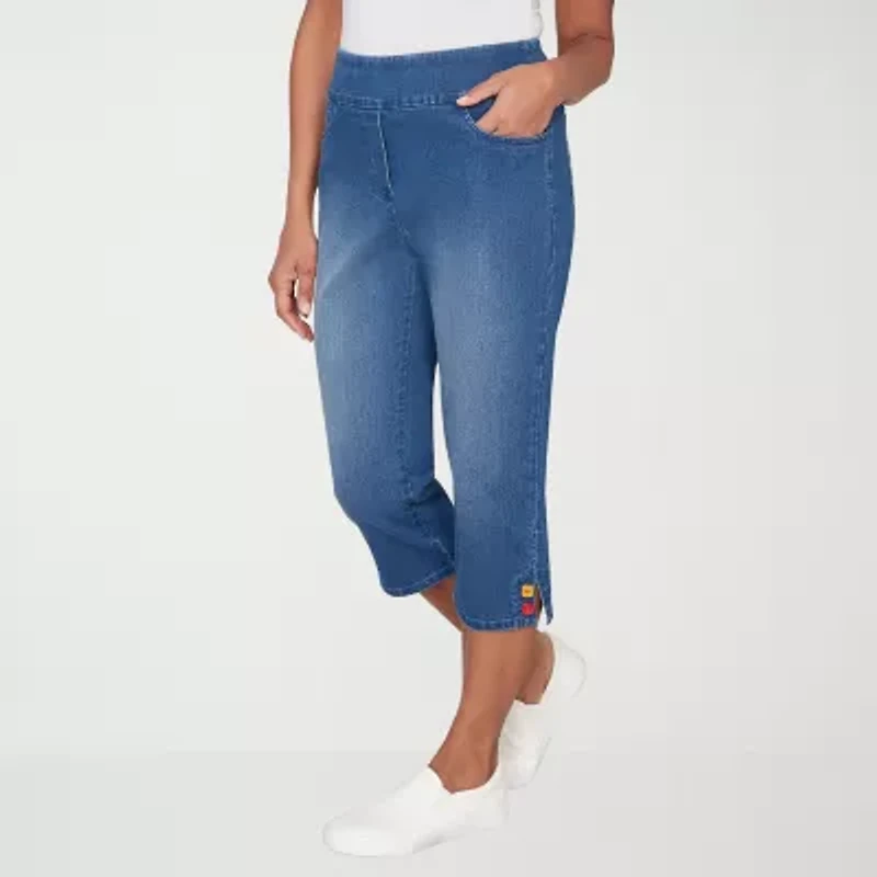 Alfred Dunner Port Side Womens Straight Capri Pant