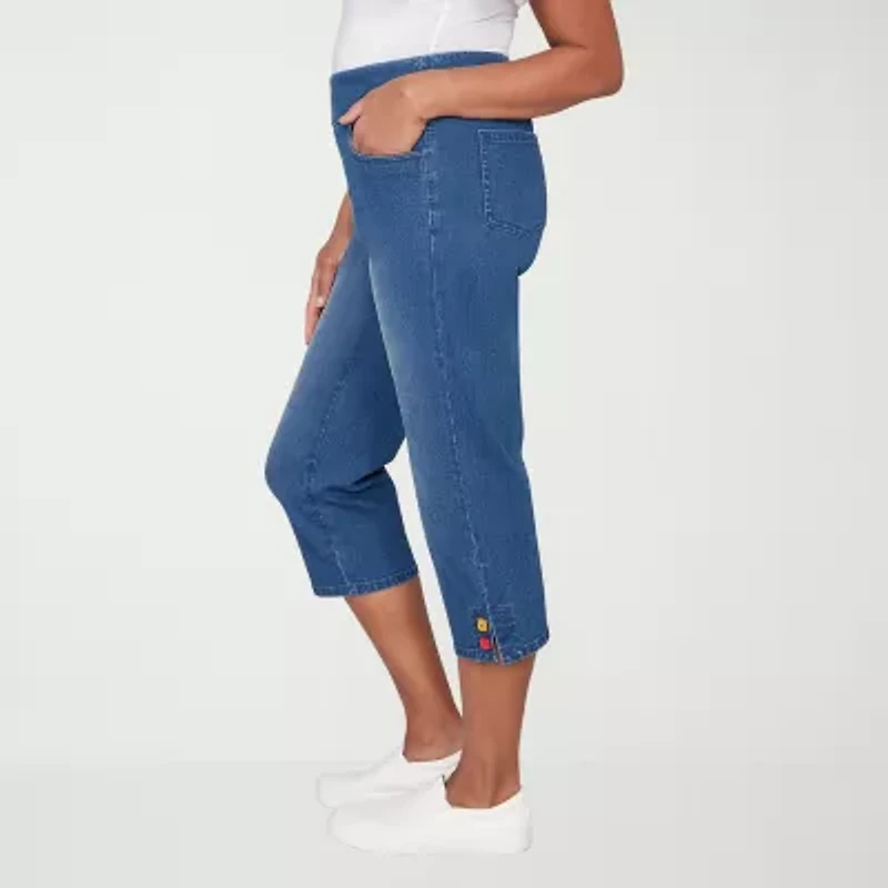 Alfred Dunner Port Side Womens Straight Capri Pant