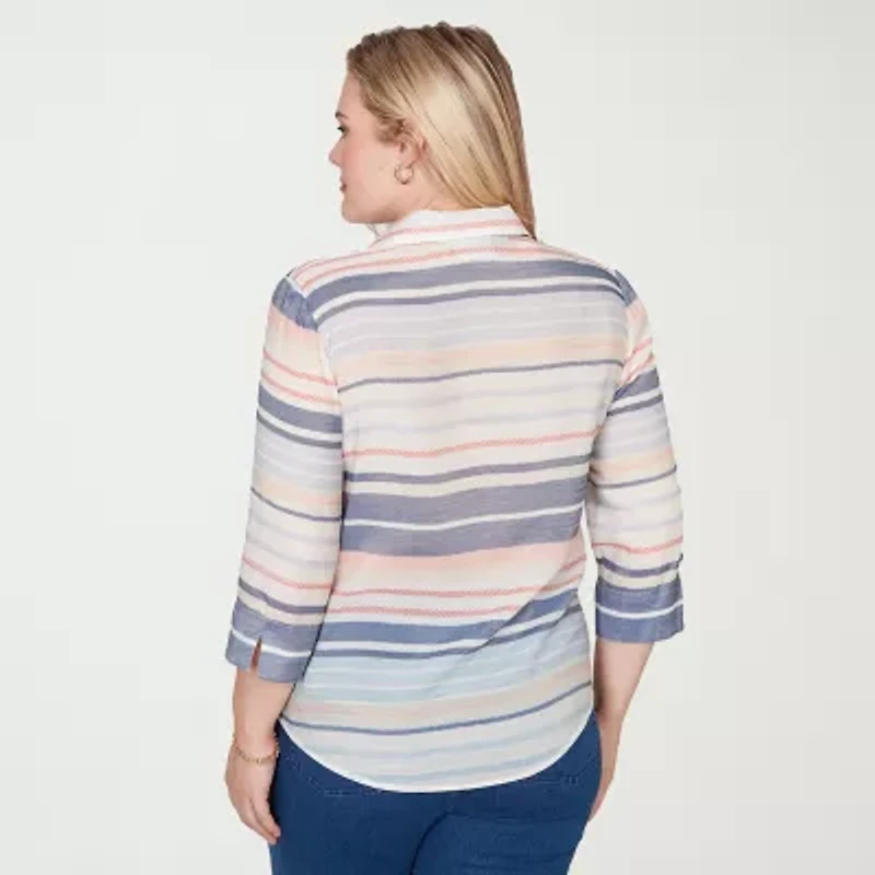 Alfred Dunner Womens 3/4 Sleeve Blouse