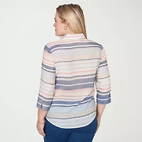 Alfred Dunner Womens 3/4 Sleeve Blouse