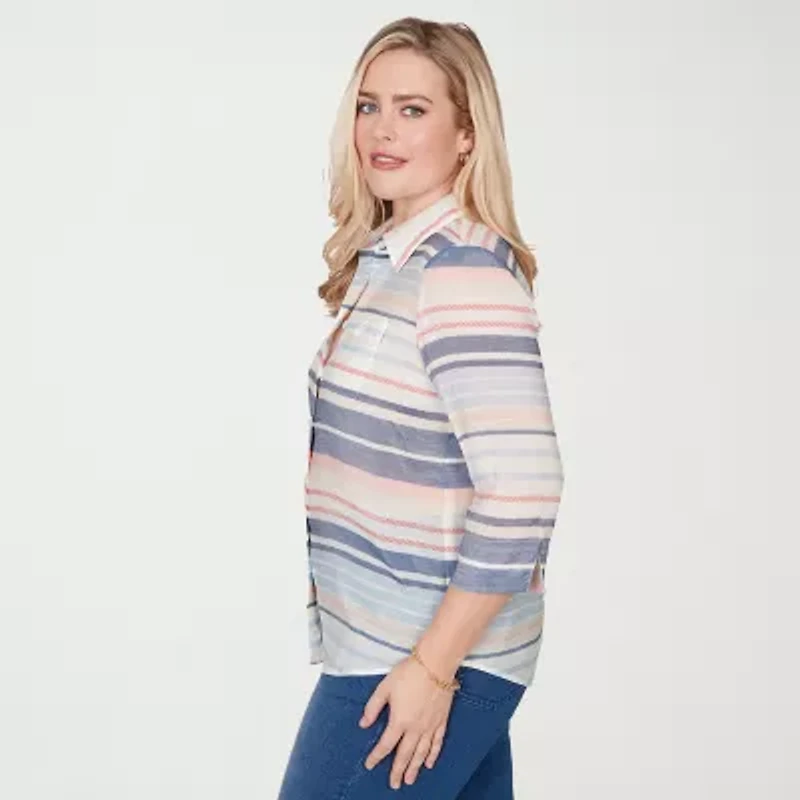 Alfred Dunner Womens 3/4 Sleeve Blouse