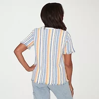 Alfred Dunner Out Of The Blue Womens Crew Neck Short Sleeve T-Shirt