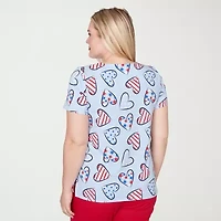 Alfred Dunner Lady Liberty Womens Crew Neck Short Sleeve T-Shirt