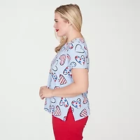 Alfred Dunner Lady Liberty Womens Crew Neck Short Sleeve T-Shirt