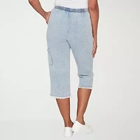 Alfred Dunner Out Of The Blue Womens Straight Capri Pant