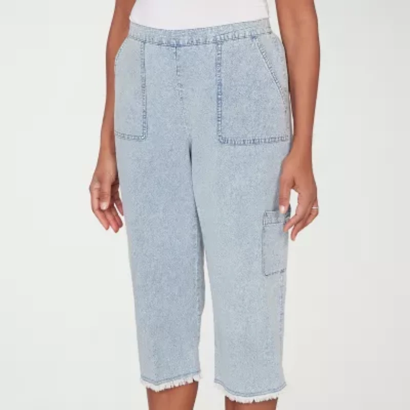 Alfred Dunner Out Of The Blue Womens Straight Capri Pant