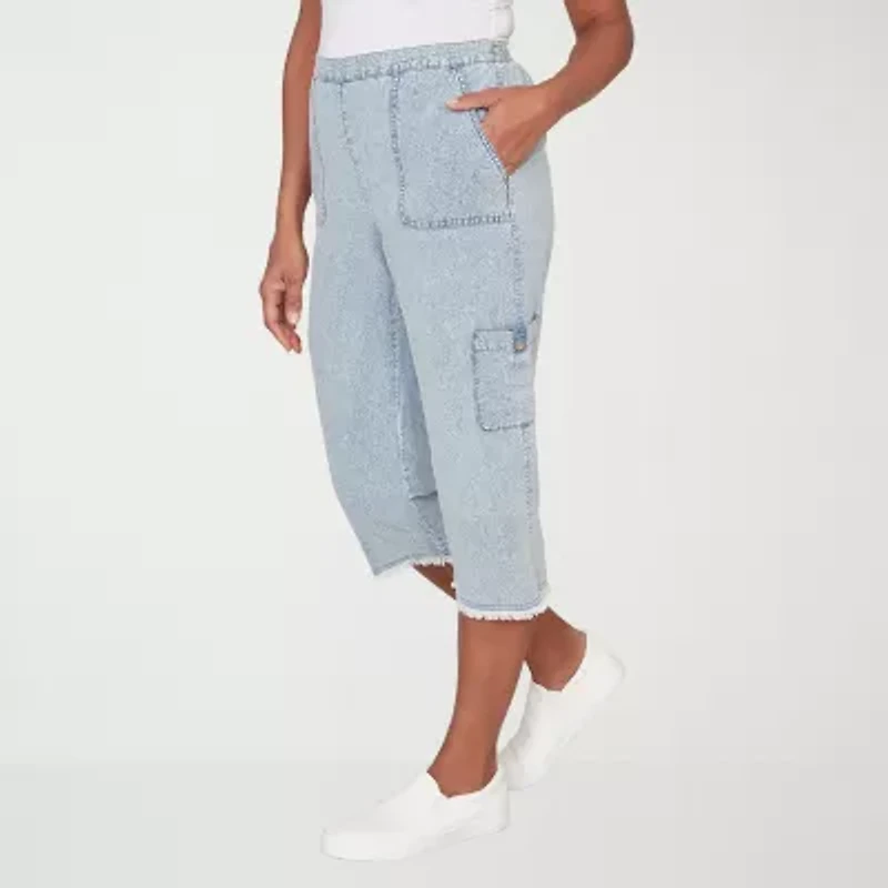 Alfred Dunner Out Of The Blue Womens Straight Capri Pant
