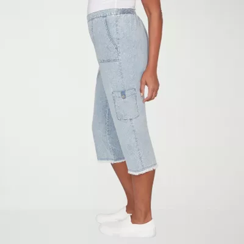 Alfred Dunner Out Of The Blue Womens Straight Capri Pant