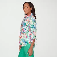 Alfred Dunner Resort Living Womens 3/4 Sleeve Blouse