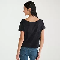 AEROPOSTALE Womens Juniors Boat Neck Short Sleeve Regular Fit Graphic T-Shirt