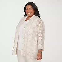 Alfred Dunner Womens Plus 3/4 Sleeve Blouse