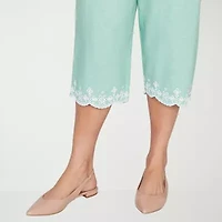 Alfred Dunner Caribbean Blues Womens Plus Straight Capri Pant