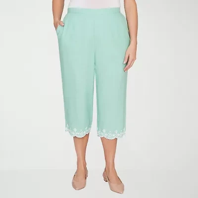 Alfred Dunner Caribbean Blues Womens Plus Straight Capri Pant