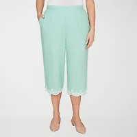 Alfred Dunner Caribbean Blues Womens Plus Straight Capri Pant