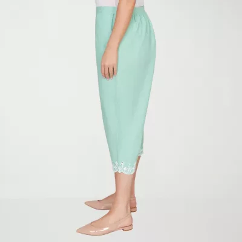 Alfred Dunner Caribbean Blues Womens Plus Straight Capri Pant