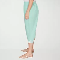 Alfred Dunner Caribbean Blues Womens Plus Straight Capri Pant