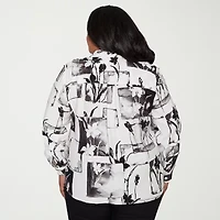 Alfred Dunner Crowd Pleaser Womens Plus Long Sleeve Blouse