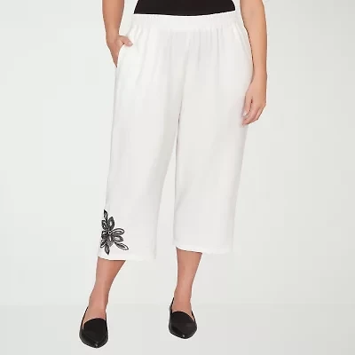 Alfred Dunner Crowd Pleaser Womens Plus Straight Capri Pant