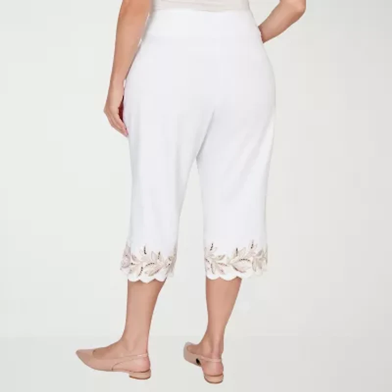 Alfred Dunner Natural Wonder Womens Plus Straight Capri Pant