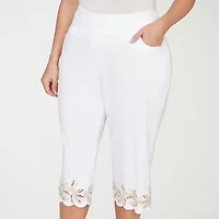 Alfred Dunner Natural Wonder Womens Plus Straight Capri Pant