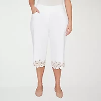 Alfred Dunner Natural Wonder Womens Plus Straight Capri Pant