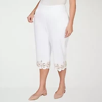 Alfred Dunner Natural Wonder Womens Plus Straight Capri Pant