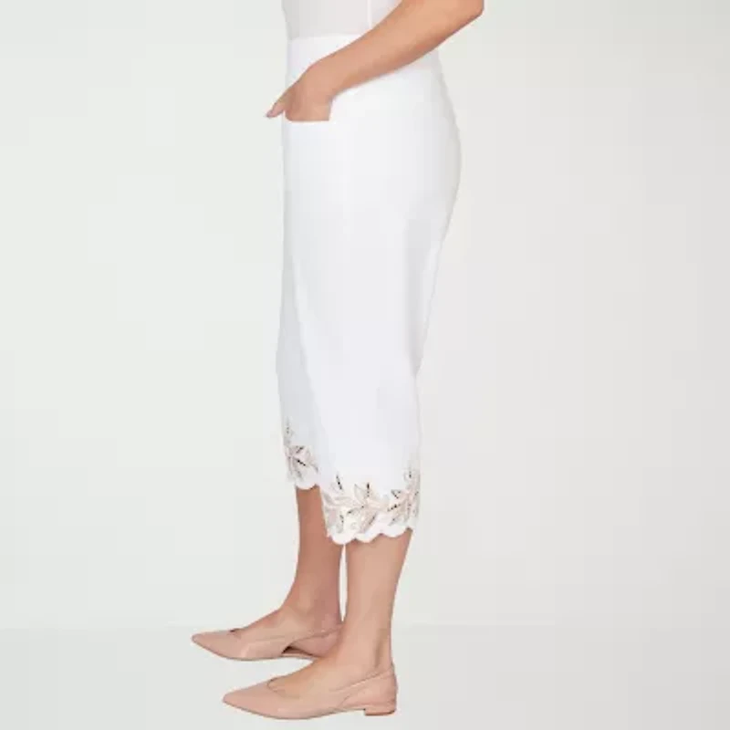 Alfred Dunner Natural Wonder Womens Plus Straight Capri Pant