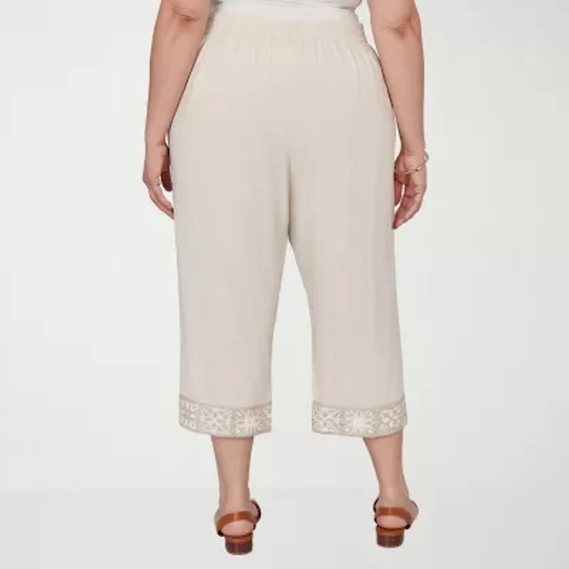 Alfred Dunner Womens Plus Straight Capri Pant