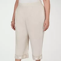 Alfred Dunner Womens Plus Straight Capri Pant