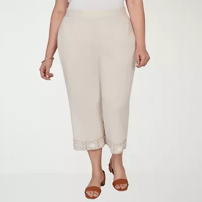 Alfred Dunner Womens Plus Straight Capri Pant
