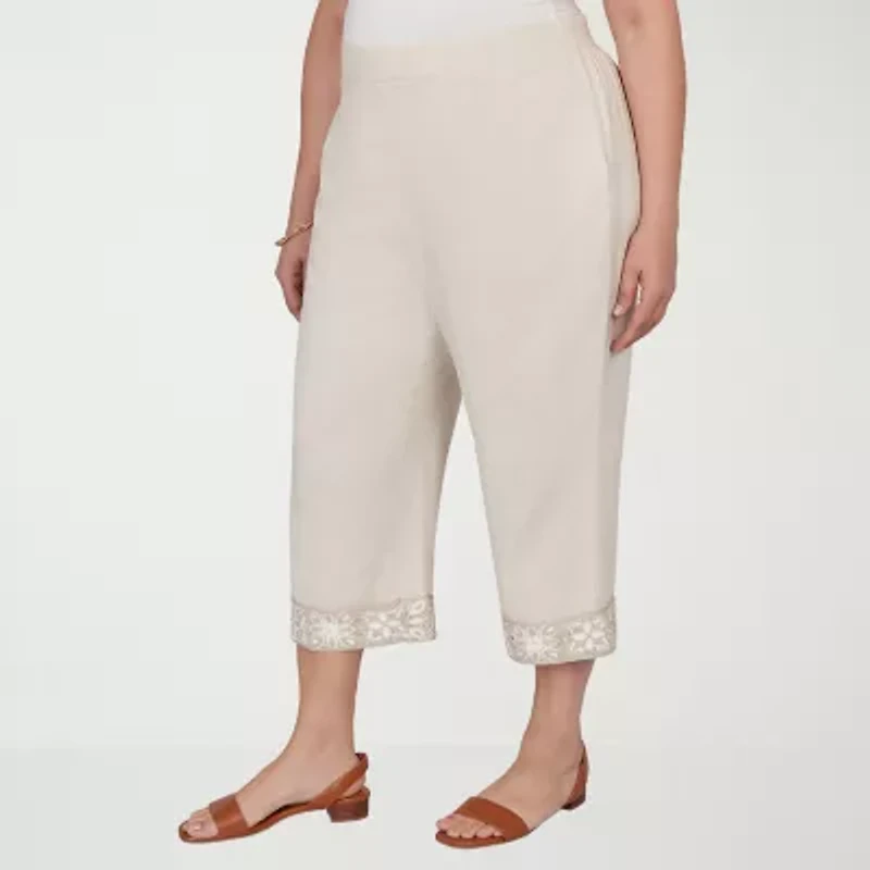 Alfred Dunner Womens Plus Straight Capri Pant