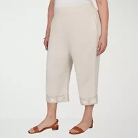 Alfred Dunner Womens Plus Straight Capri Pant