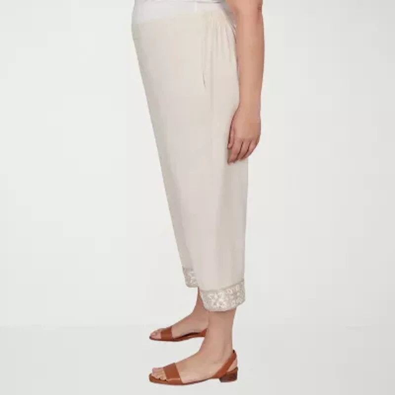 Alfred Dunner Womens Plus Straight Capri Pant