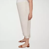 Alfred Dunner Womens Plus Straight Capri Pant