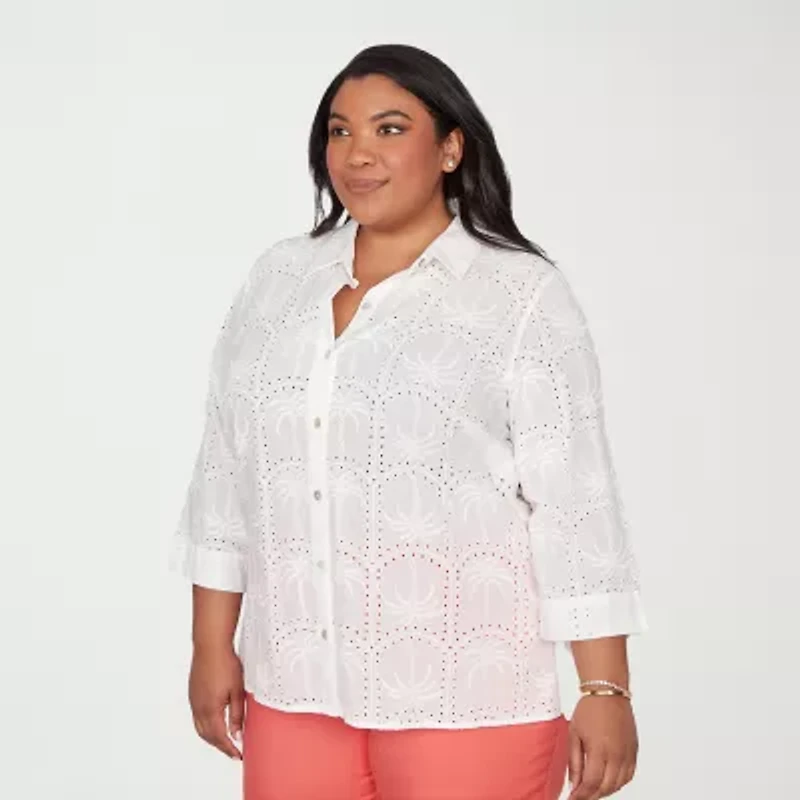 Alfred Dunner Resort Living Womens Blouse