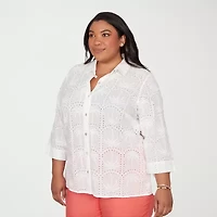 Alfred Dunner Resort Living Womens Blouse