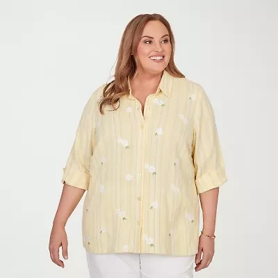 Alfred Dunner Out Of The Blue Womens Blouse