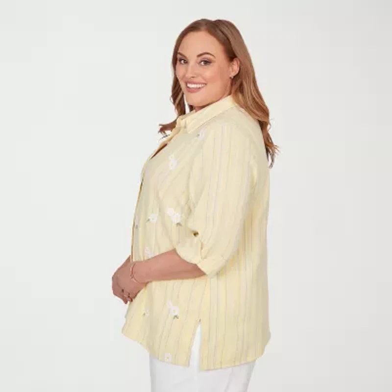 Alfred Dunner Out Of The Blue Womens Blouse