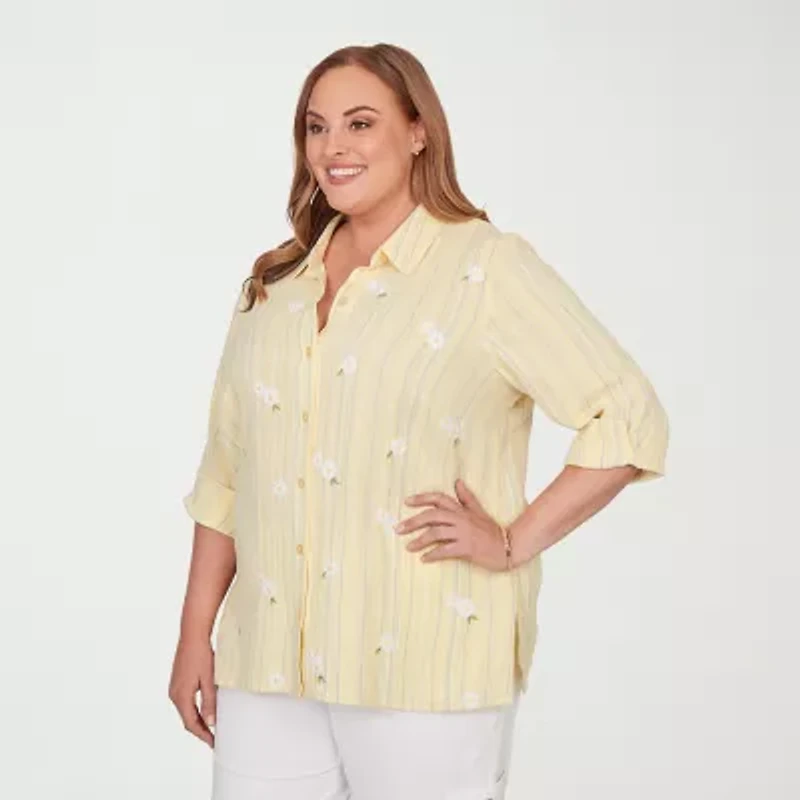 Alfred Dunner Out Of The Blue Womens Blouse