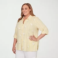 Alfred Dunner Out Of The Blue Womens Blouse