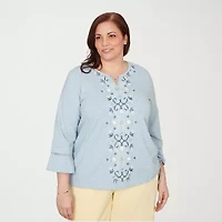 Alfred Dunner Out Of The Blue Womens T-Shirt