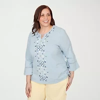 Alfred Dunner Out Of The Blue Womens T-Shirt