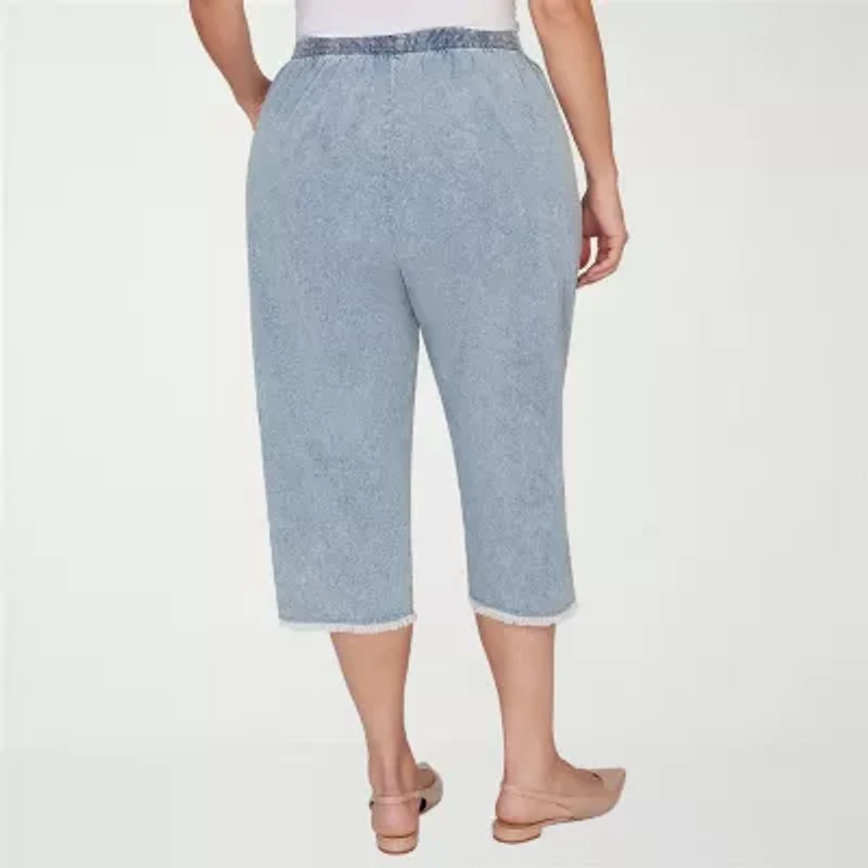 Alfred Dunner Out Of The Blue Womens Plus Straight Capri Pant