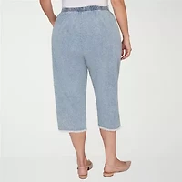 Alfred Dunner Out Of The Blue Womens Plus Straight Capri Pant