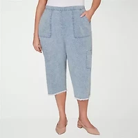 Alfred Dunner Out Of The Blue Womens Plus Straight Capri Pant