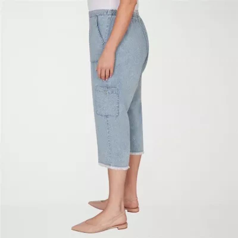 Alfred Dunner Out Of The Blue Womens Plus Straight Capri Pant
