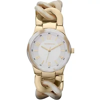 Liz Claiborne Womens Simulated Horn Chunky Link Bracelet Watch